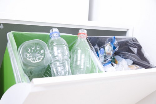 Recycling process in a commercial waste removal operation.